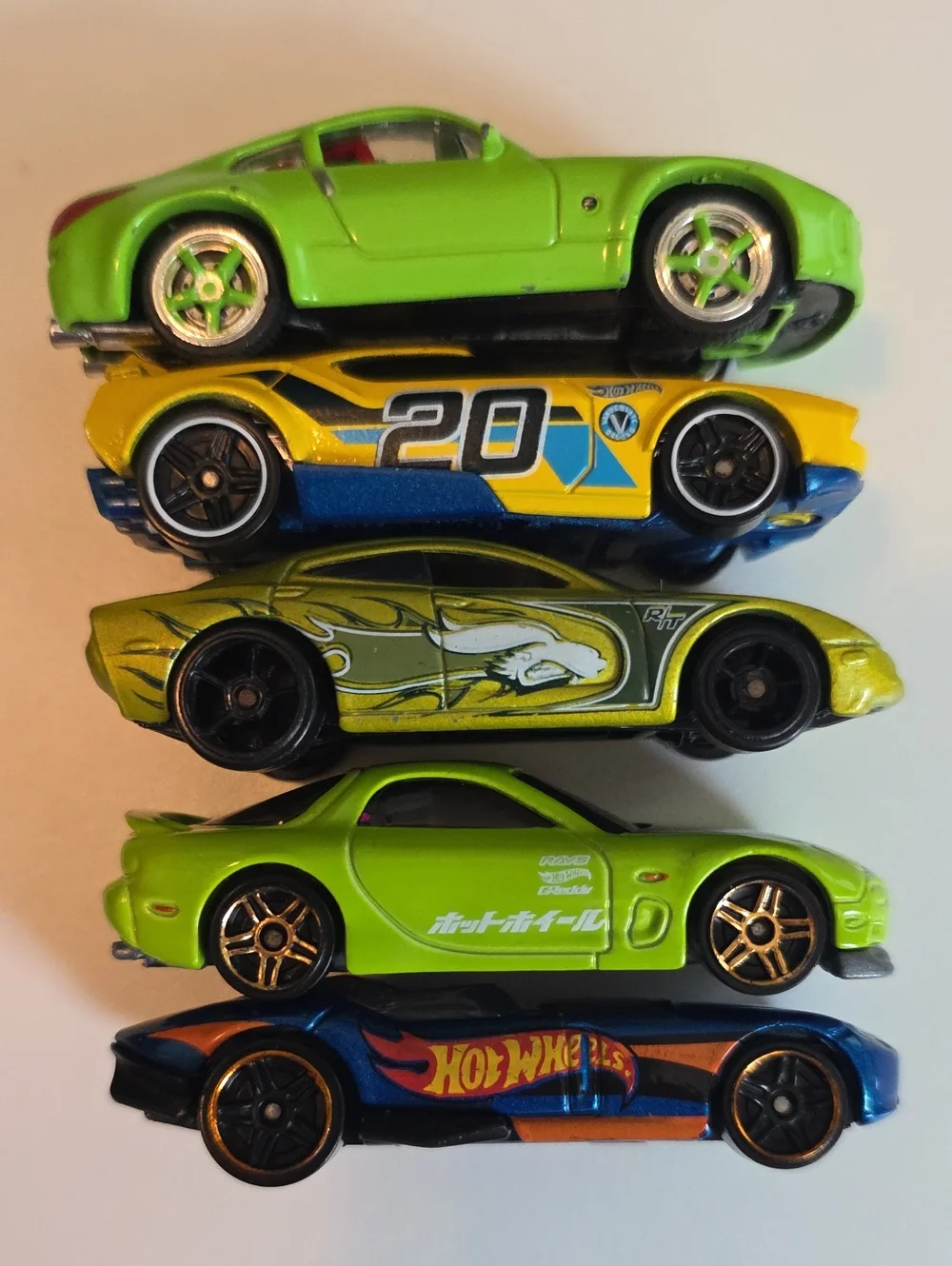 Assorted Hot Wheels Cars - Ford GT, Fast Fish, Mazda RX7, Dodge Charger And More